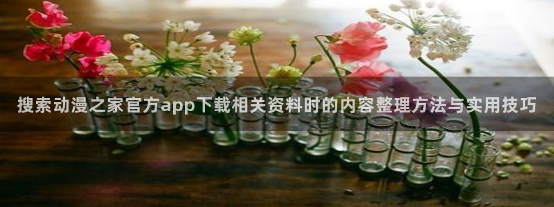 最新动漫资讯:搜索动漫之家官方app下载相关资料时的内容整理方法与实用技巧